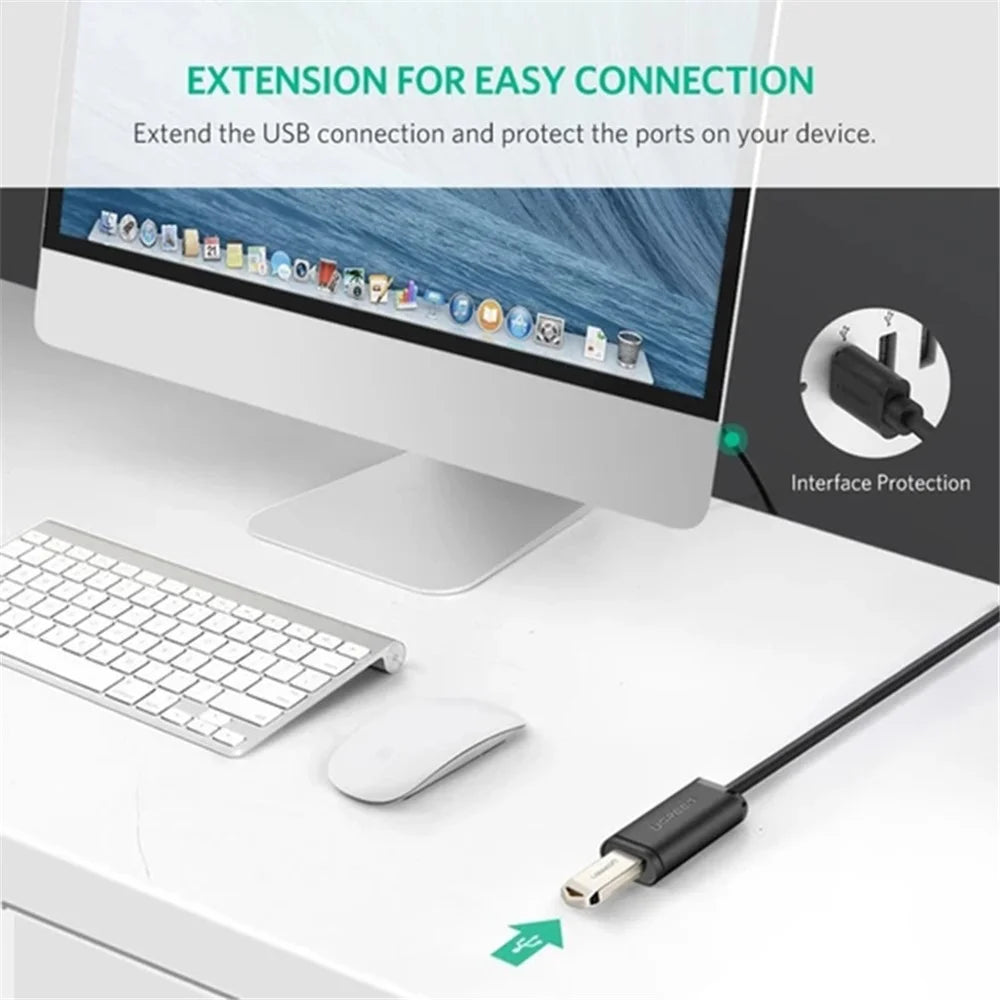 UGREEN 5m USB 2.0 Male to Female Signal Amplifier Extension Cable Cord for Printer Computer Laptop - 2
