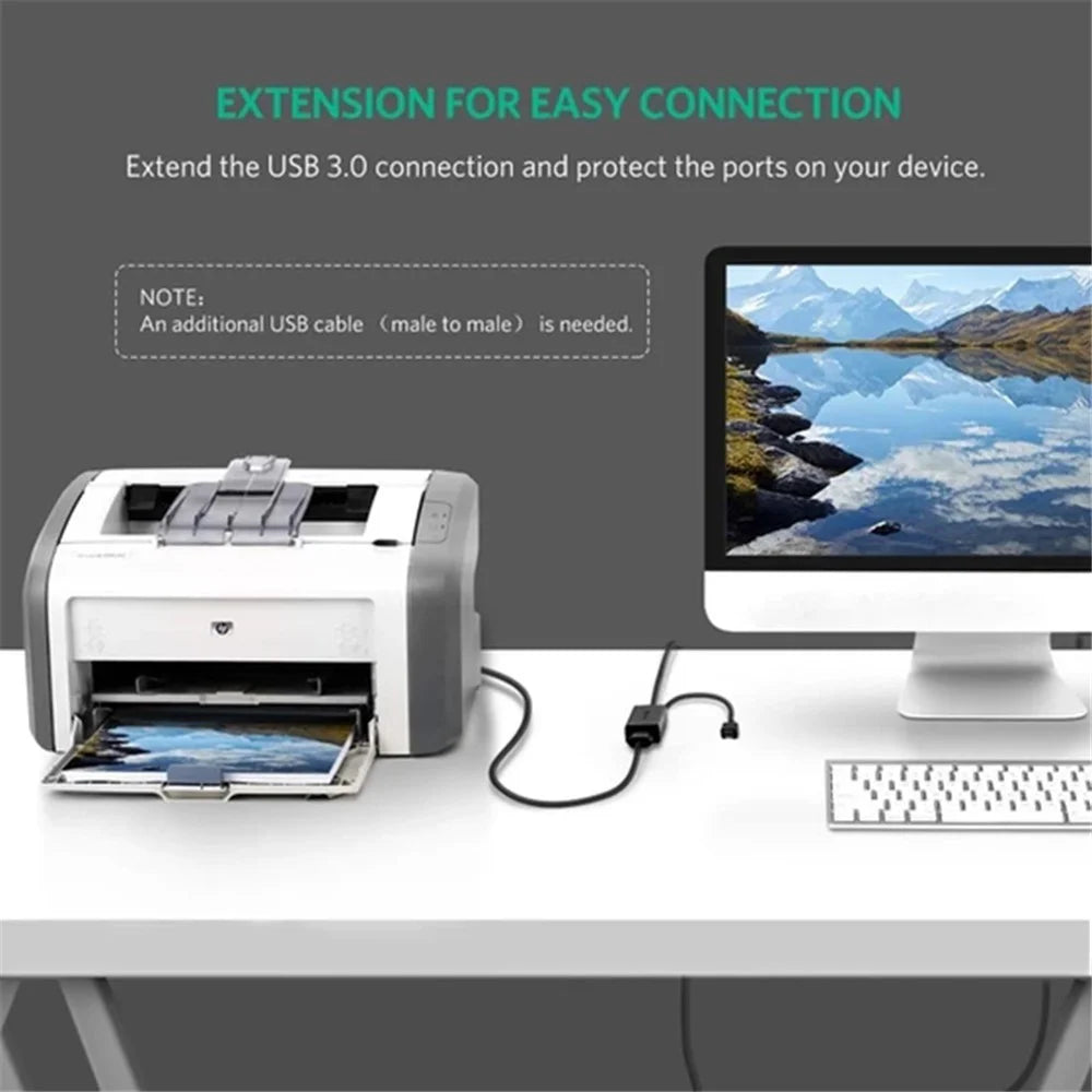 UGREEN 5m USB 3.0 Extension Cable USB Male to Female Repeater Cord Signal Booster Extender Cable - 4