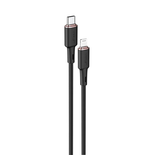 ACEFAST C2-01 MFI for iPhone 15 Series USB-C to Lightning Zinc Alloy Silicone Charging Data Cable - Black - 1