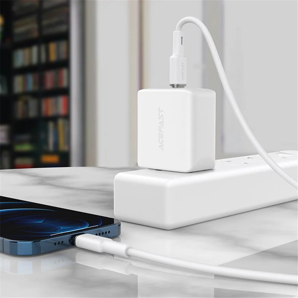 ACEFAST C2-01 MFI for iPhone 15 Series USB-C to Lightning Zinc Alloy Silicone Charging Data Cable - Black - 5