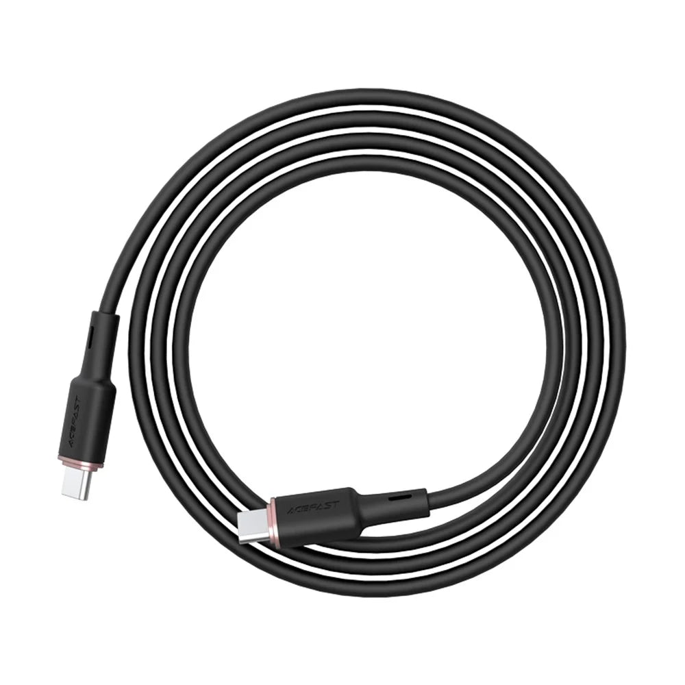 ACEFAST C2-03 for iPhone 15 Series USB-C to USB-C Zinc Alloy Plug Silicone Charging Data Cable 1.2m - Black - 4