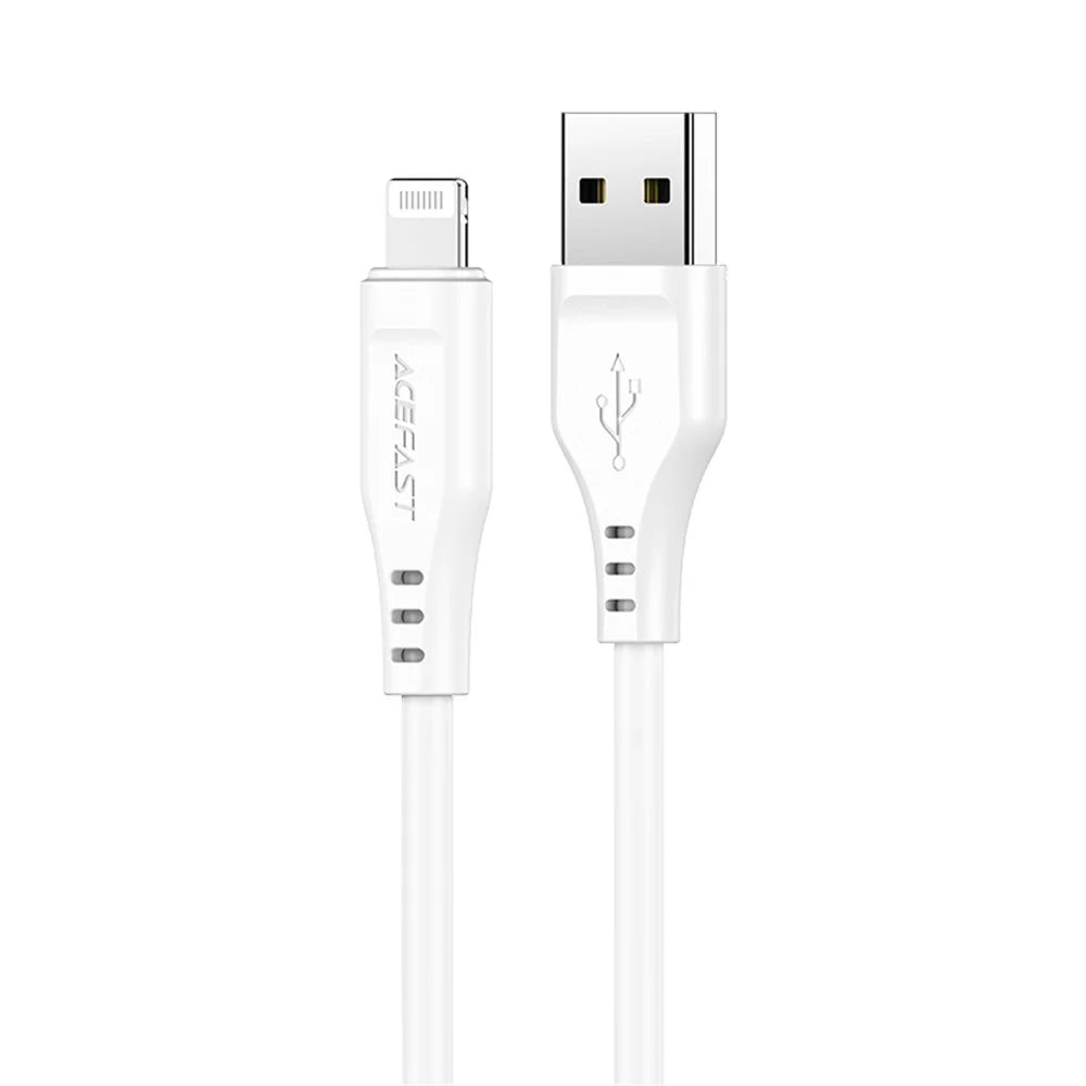ACEFAST C3-02 MFI Certified USB-A to Lightning TPE Charging Data Cable 1.2m - White - 1