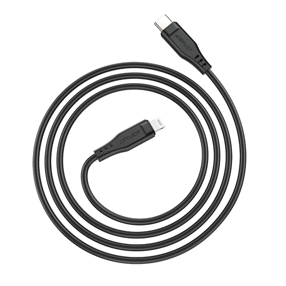 ACEFAST C3-01 MFI Certified USB-C to Lightning TPE Charging Data Cable Support PD30W Fast Charging 1.2m - Black - 5