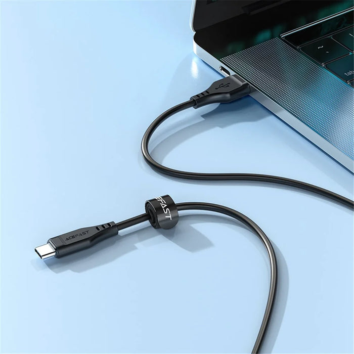 ACEFAST C3-04 for iPhone 15 Series USB-A to USB-C Data Cable 3A Max TPE Charging Cord 1.2m - Black - 6