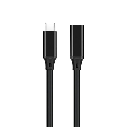 0.2m PQ106 USB-C Male to Female Fast Charging Extender Cable PD100W 5A 10Gbps Type-C Data Cord - Black - 1