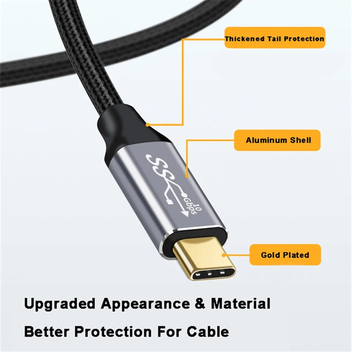 1m 100W PD USB-C QC4.0 4K Cable USB3.1 Gen2 10Gbps Thunderbolt 3 Fast Charging Data Video Transmission Cord for MacBook Air/iPad Pro 2020 - 7