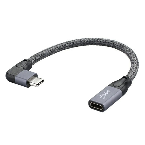 0.2m 100W PD 5A Elbow USB3.1 Gen 2 Type-C Extension Cable 4K 60Hz 10Gbps USB-C Cord for Macbook ASUS HP Laptop - 1