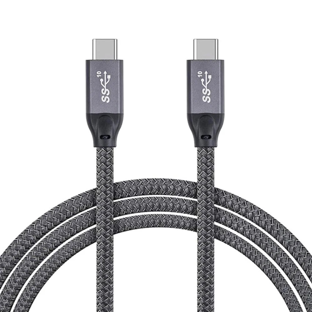 2m USB-C Male to USB-C Male PD 100W 5A/20V Fast Charging Cord 4K 20Gbps Audio Video Transmission Cable for Macbook Pro - 1