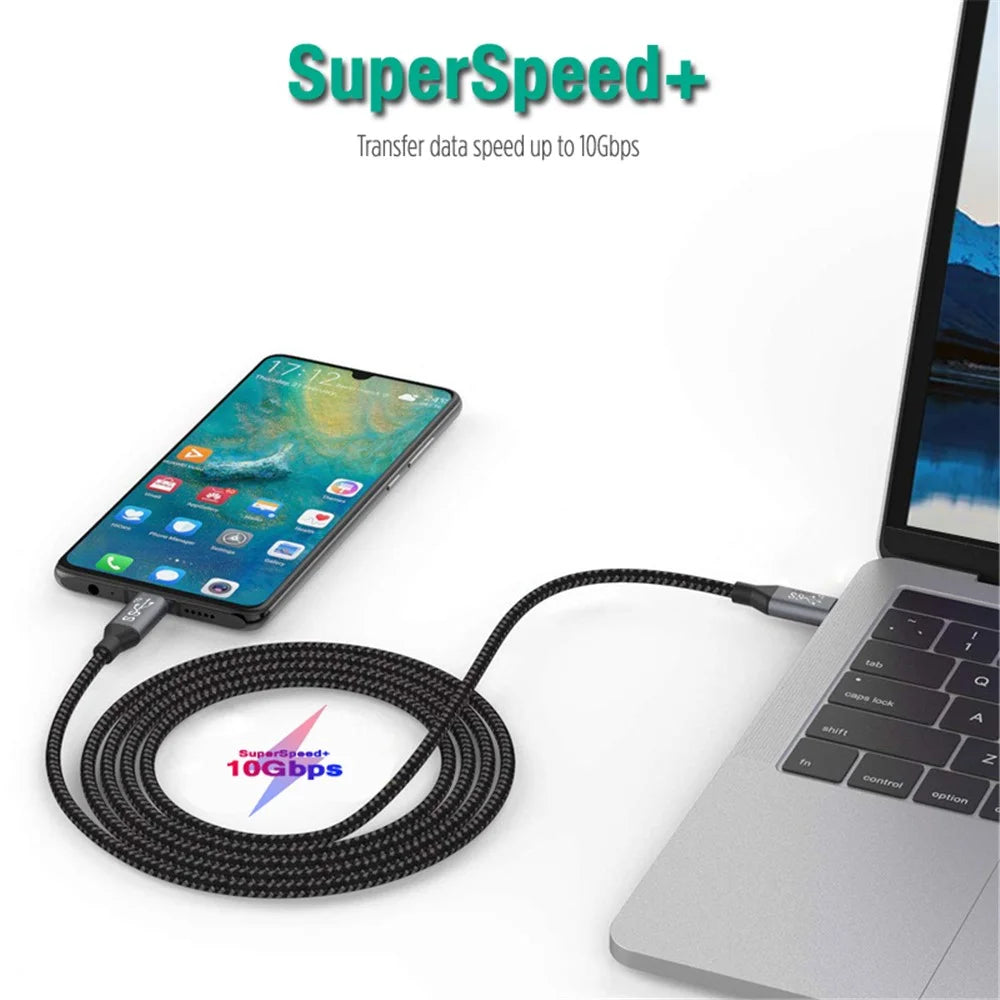 2m USB-C Male to USB-C Male PD 100W 5A/20V Fast Charging Cord 4K 20Gbps Audio Video Transmission Cable for Macbook Pro - 5