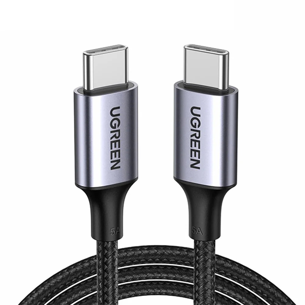 UGREEN 70427 for iPhone 15 Series 100W 4.0 PD USB C to USB C Fast Charging Cable Nylon Braided Type-C Cable for Samsung S20 / MacBook / iPad Pro (1m) - 1
