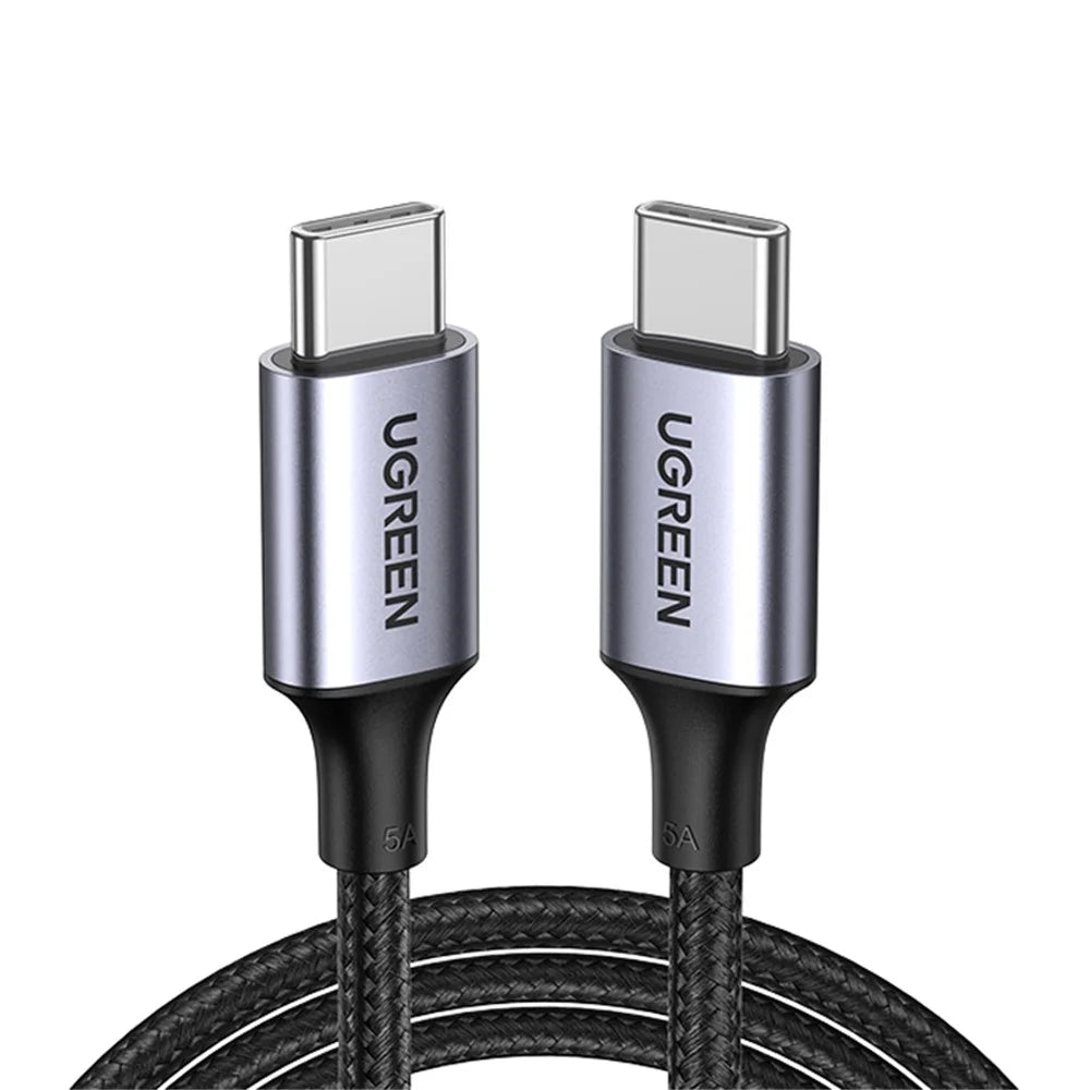 UGREEN 70429 USB C to USB C Nylon Braided Cable 4.0 USB-C PD 100W Power Delivery Fast Charging Sync Data Cable for Samsung S20/MacBook iPad Pro (2m) - 1