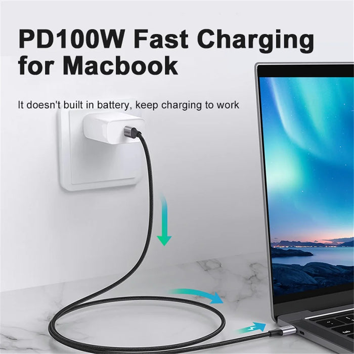 UGREEN 70429 USB C to USB C Nylon Braided Cable 4.0 USB-C PD 100W Power Delivery Fast Charging Sync Data Cable for Samsung S20/MacBook iPad Pro (2m) - 2
