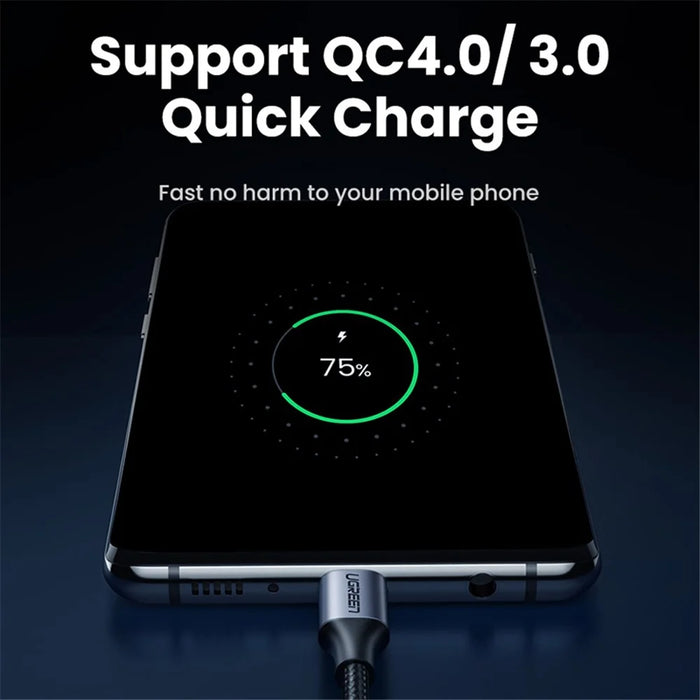 UGREEN 70429 USB C to USB C Nylon Braided Cable 4.0 USB-C PD 100W Power Delivery Fast Charging Sync Data Cable for Samsung S20/MacBook iPad Pro (2m) - 4