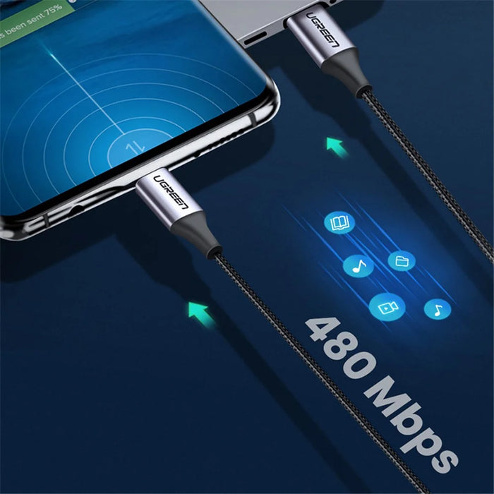 UGREEN 70429 USB C to USB C Nylon Braided Cable 4.0 USB-C PD 100W Power Delivery Fast Charging Sync Data Cable for Samsung S20/MacBook iPad Pro (2m) - 5