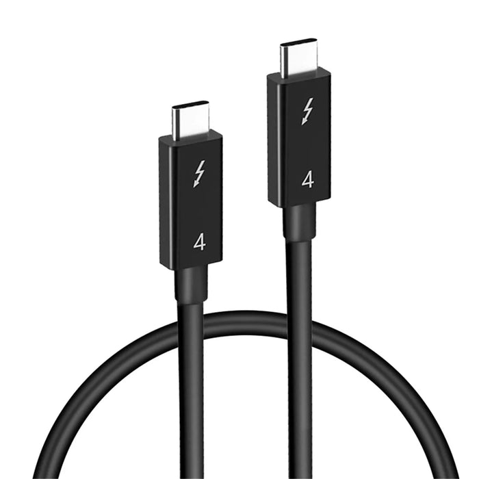 0.8m 100W Fast Charging Thunderbolt 4 Cable 40Gbps Data Transfer Cord Thunderbolt 4 Male to Male Adapter Cable for Thunderbolt 4 Docking Station - Black - 1