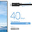 0.8m 100W Fast Charging Thunderbolt 4 Cable 40Gbps Data Transfer Cord Thunderbolt 4 Male to Male Adapter Cable for Thunderbolt 4 Docking Station - Black - 4