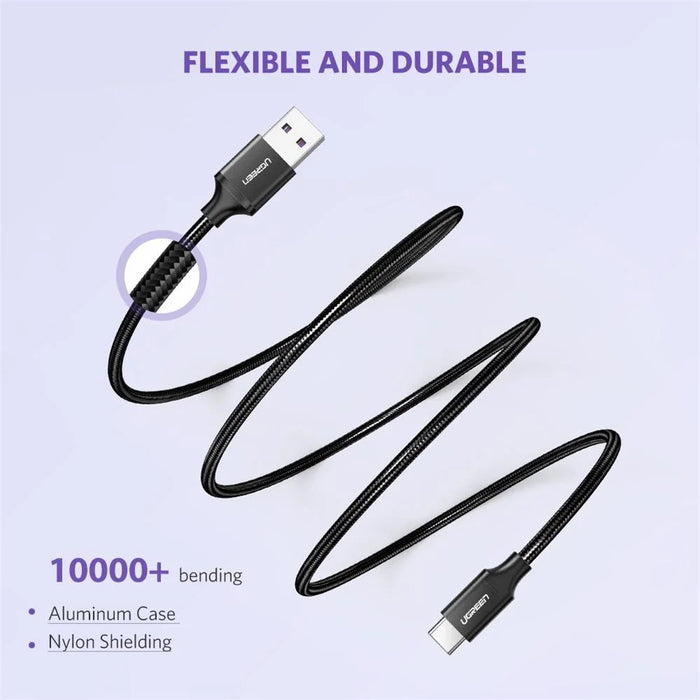 UGREEN 50567 USB C Charging Cable 5A Fast Charging Braided Cord Transmission Data Cord for Huawei SuperCharge - 7