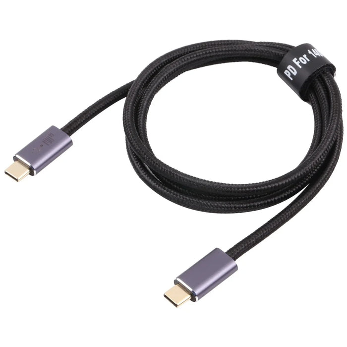140W 2m Type-C Male to Type-C Male Braided Data Cable USB 2.0 Transfer Speed Connector Compatible with Type-C Port Devices - 2