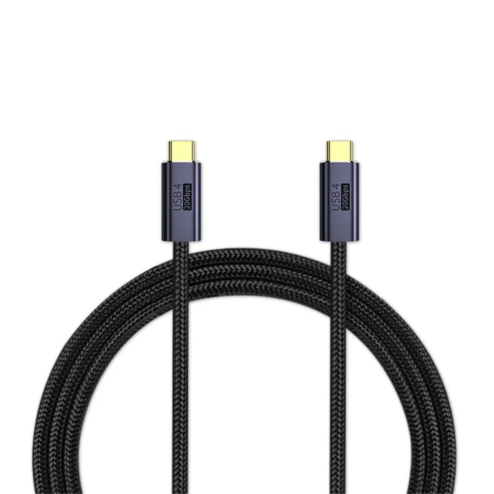 USB C Data Cable 20Gbps Fast Transmission Cord 100W PD Fast Charge 4K Video Output Nylon Braided Cord, 0.5m - 2