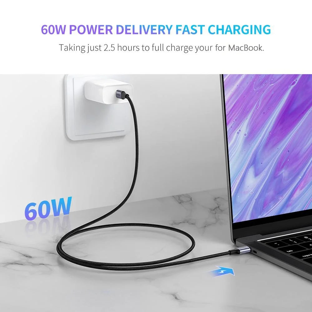 UGREEN 0.5m for Huawei Matebook/MacBook/iPad Pro USB C to C 60W PD Fast Charging Data Cable - 2