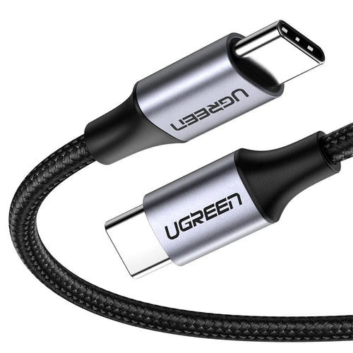 UGREEN 1m for Huawei Matebook/MacBook/iPad Pro USB C to C Flexible Nylon Braided Data Cord 60W PD Fast Charging Cable - 1