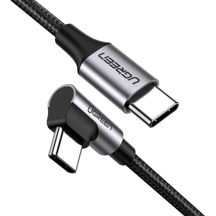 UGREEN 2m PD 60W USB C to C L-shaped Fast Charge Cable Support 480Mbps Data Syncing - 1