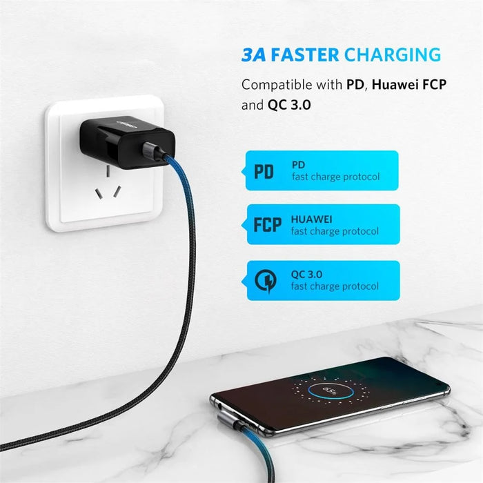 UGREEN 2m PD 60W USB C to C L-shaped Fast Charge Cable Support 480Mbps Data Syncing - 3