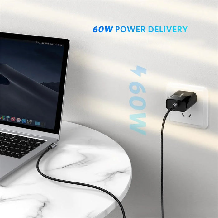 UGREEN 2m PD 60W USB C to C L-shaped Fast Charge Cable Support 480Mbps Data Syncing - 4