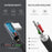 UGREEN 70255 3m Braided Extra Long Length Elbow Design USB 2.0 to Type-C Aluminum 18W Fast Charging Cable - 6