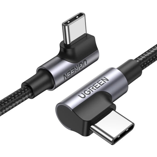 UGREEN for iPhone 15 Series 70699 2m 100W Right Angle Type-C to Type-C 5A Fast Charging Cable Braided Data Cord - 1