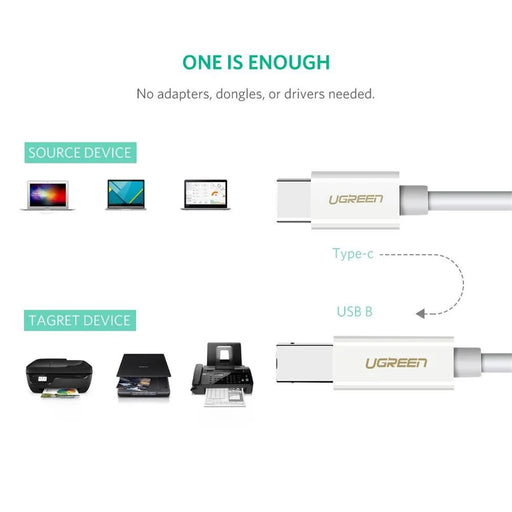 UGREEN 1.5m for Epson/MacBook Pro/HP/Canon/Brother/Samsung Printer USB C to USB B 2.0 Printer Cable Printer Scanner Cord - 2