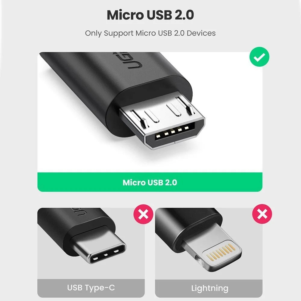UGREEN Micro USB OTG Cable Adapter for Xiaomi Redmi Note 5 Samsung S6 Tablet Micro USB Connector Android USB 2.0 OTG Adapter - 2