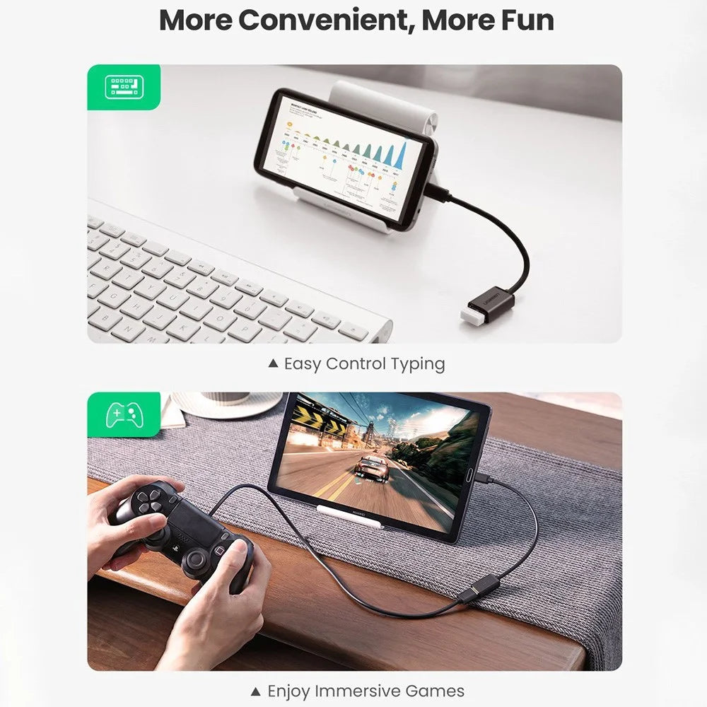 UGREEN Micro USB OTG Cable Adapter for Xiaomi Redmi Note 5 Samsung S6 Tablet Micro USB Connector Android USB 2.0 OTG Adapter - 4