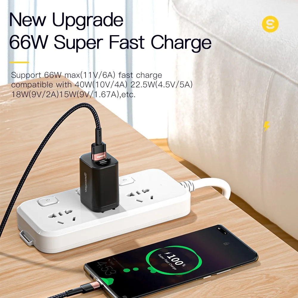 ESSAGER 2m Braided Design USB to Type C Cable 6A Fast Charging 480Mbps Transmission Wire for Tablet Laptop Smartphone - Brown - 7