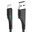 ESSAGER 1m Cell Phone Cable USB to iP 2.4A Fast Charging Cord 480Mbps Transfer Braided Design LED Light Design Line for Lightning Devices - Black - 1