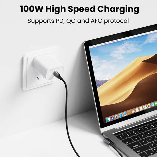 UGREEN 70645 for iPhone 15 Series 2m USB C Cable 100W PD Fast Charging Cord Type-C Male to Type-C Male 90 Degree Elbow Data Cable - 2