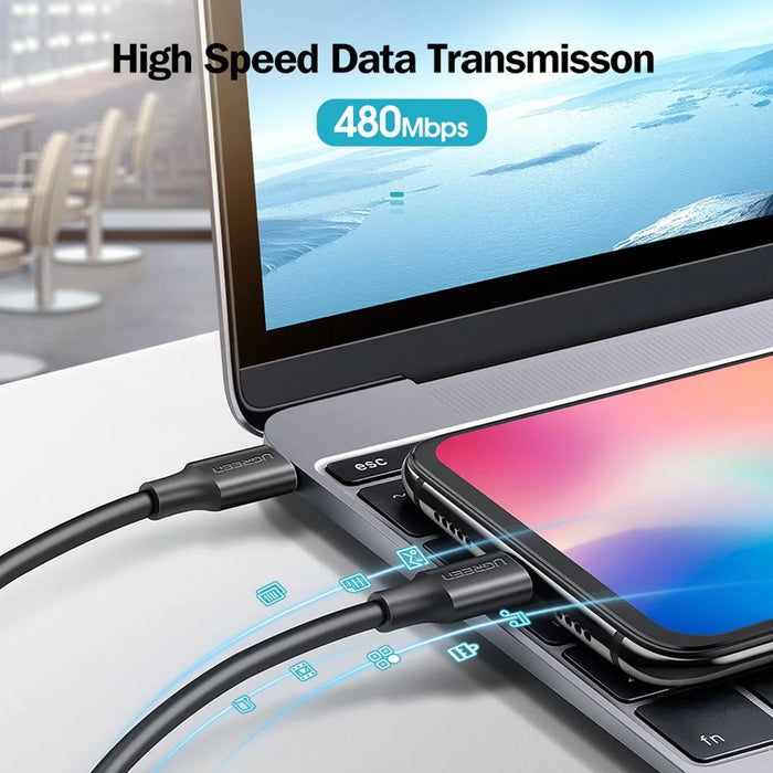 UGREEN for iPhone 15 Series 1m For iPad Samsung Huawei PD 60W QC3.0 Fast Charging USB C to Type-C Data Cable - 3