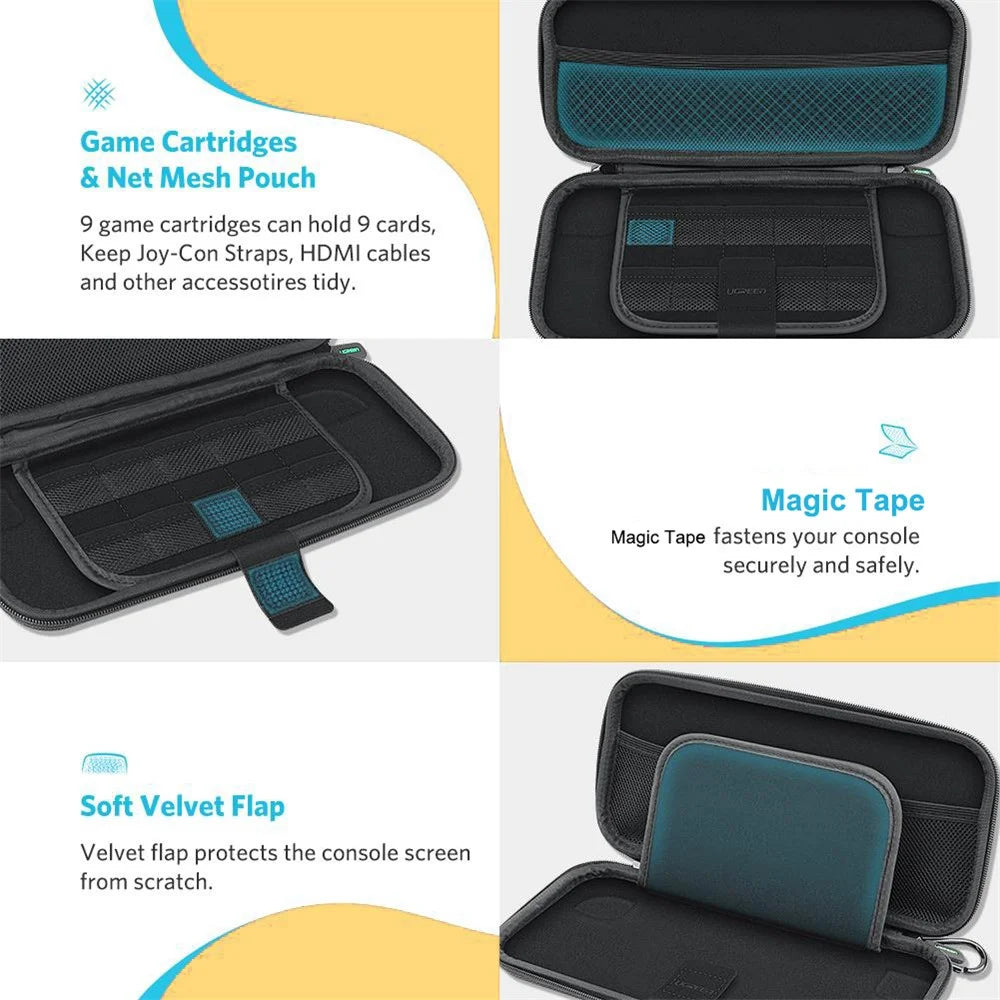 UGREEN Storage Bag for Nintendo Switch Oxford Cloth Anti-drop Portable Case with Carabiner - 4