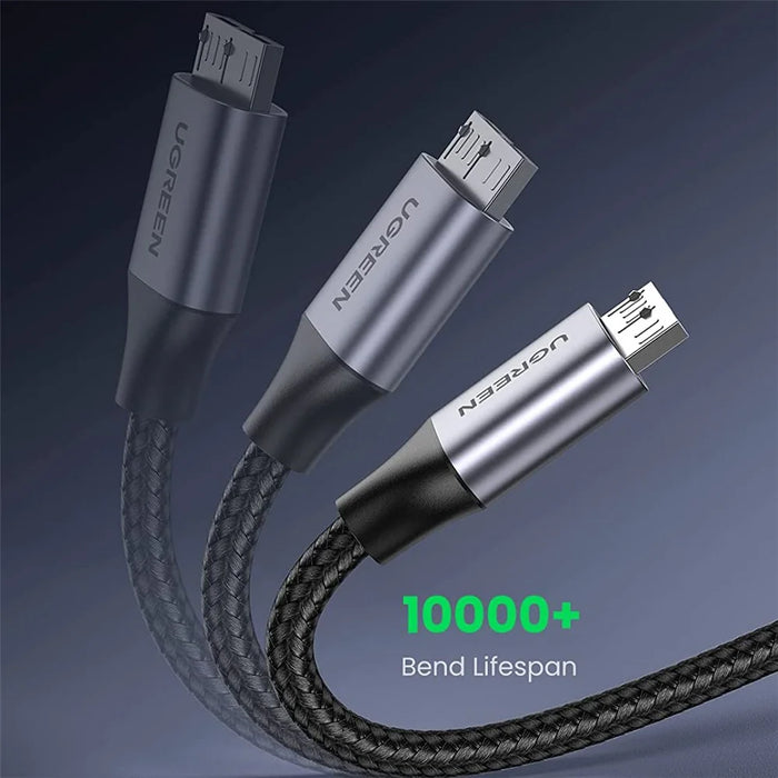 UGREEN 80793 1m USB 3.0 to Micro USB Charge Cord Nylon Braided Data Transmission Cable USB A to Micro B Line - 3