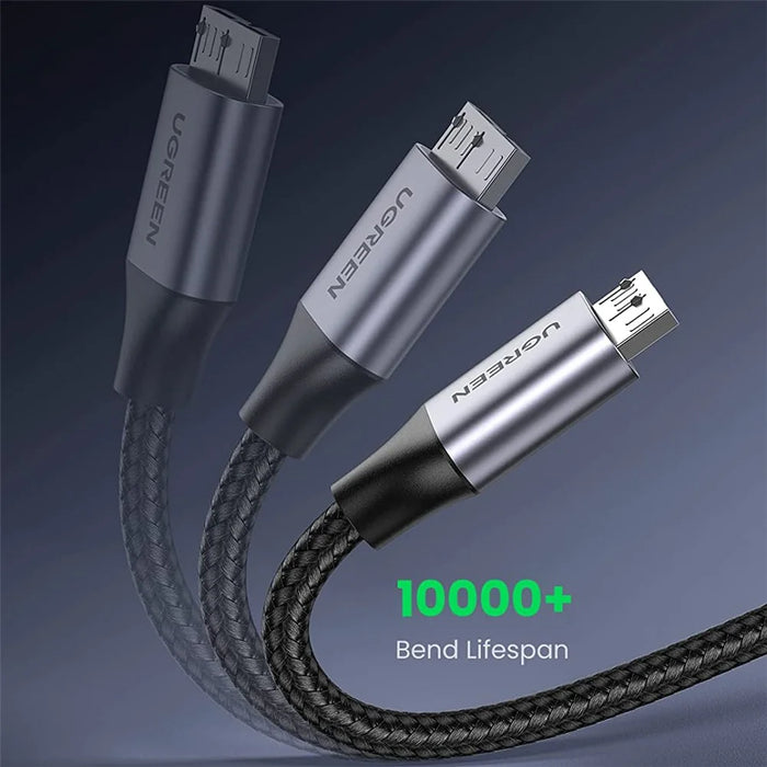 UGREEN 80792 0.5m USB 3.0 to Micro USB Charging Cable Charge Cord Nylon Braided External Hard Drive Data Cable - 3