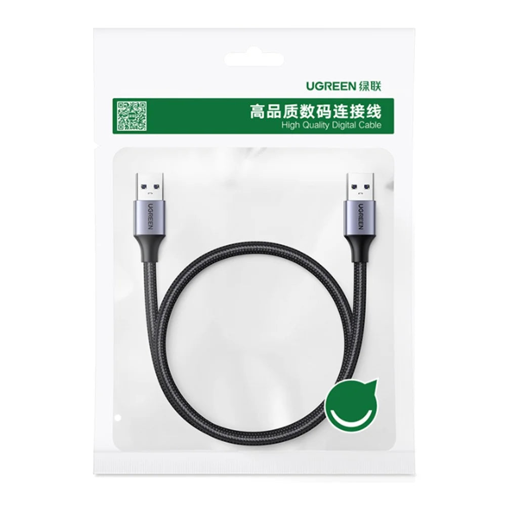 UGREEN For Hard Disk Driver TV USB Hub Camera USB 3.0 Male to Male Braided Data Cable, 2m - 6