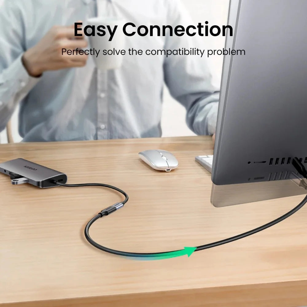 UGREEN 10387 1m USB-C 3.1 Extension Cord PD 100W 4K 60Hz Gen 2 10Gbps Male to Female USB Extension Charging Sync Cable - 2