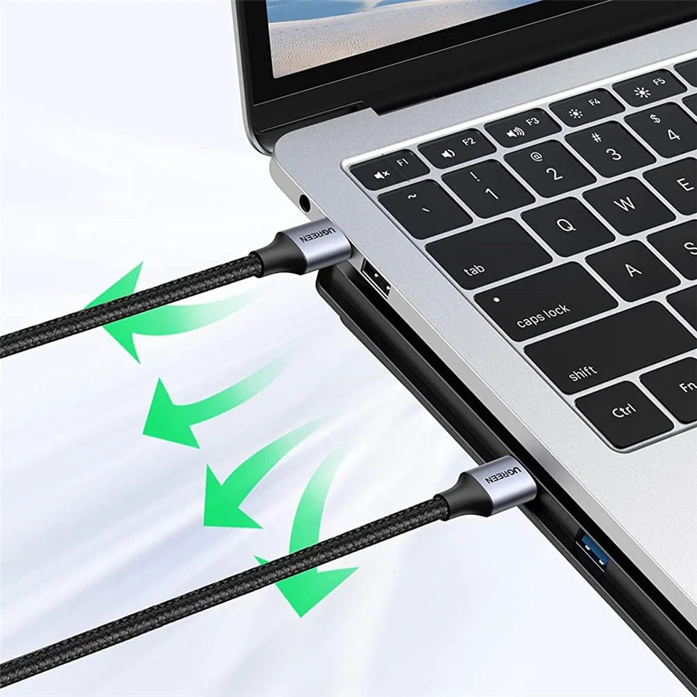 UGREEN 80789 USB 3.0 Male to Male Braided Cable 0.5m Fast Speed Data Transmission Cord for Laptop/Flash Drive/Computer - 2