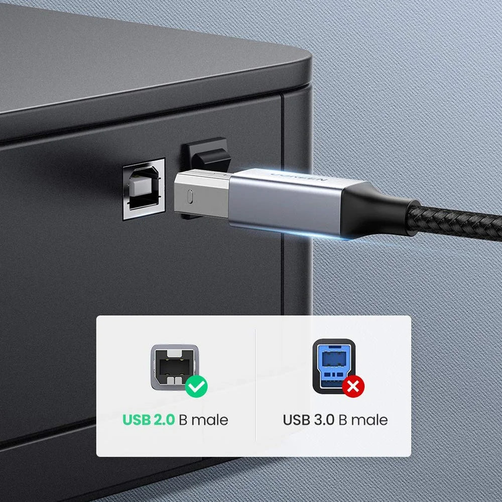 UGREEN 3m For MacBook Pro Epson HP Canon Samsung USB C to USB B 2.0 Printer Cable - 4