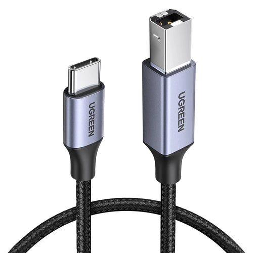 UGREEN 1.5m USB C to USB B 2.0 Nylon Braided Cable for MacBook Pro Epson HP Canon Samsung Printer - 1
