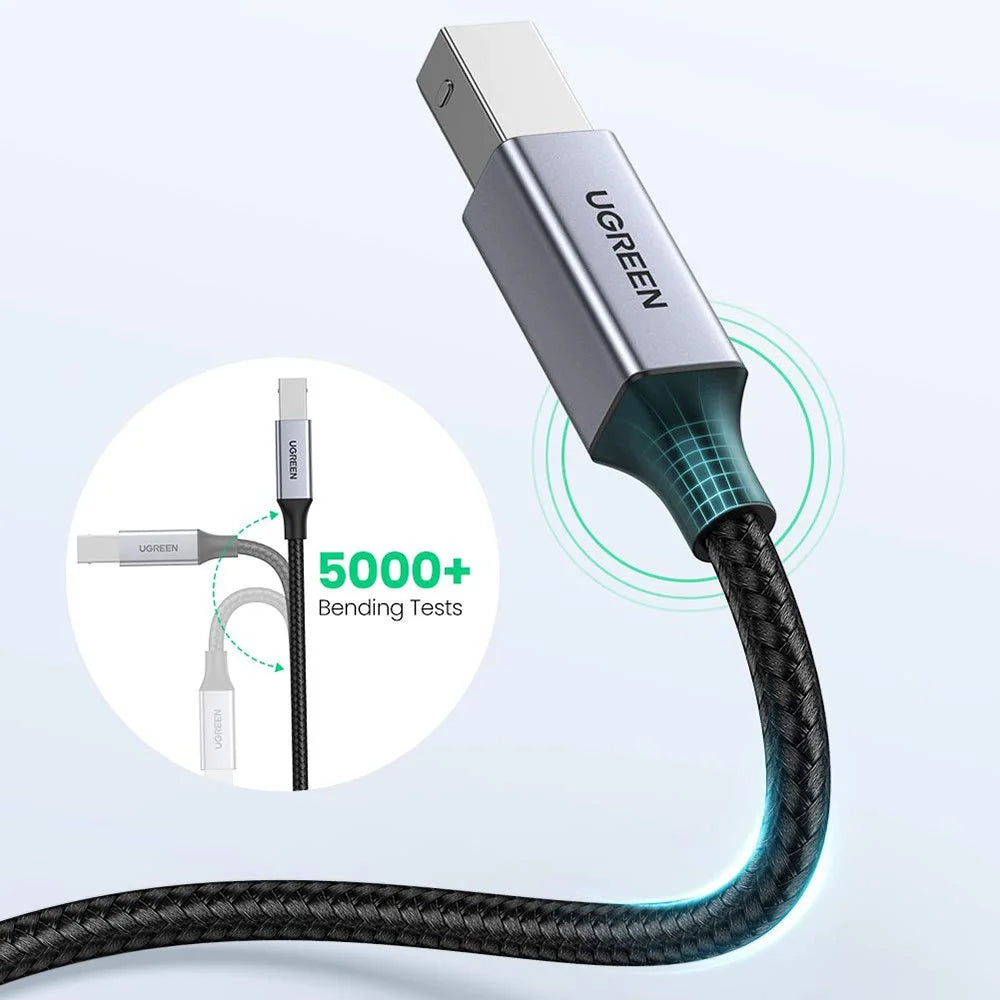 UGREEN 1.5m USB C to USB B 2.0 Nylon Braided Cable for MacBook Pro Epson HP Canon Samsung Printer - 6