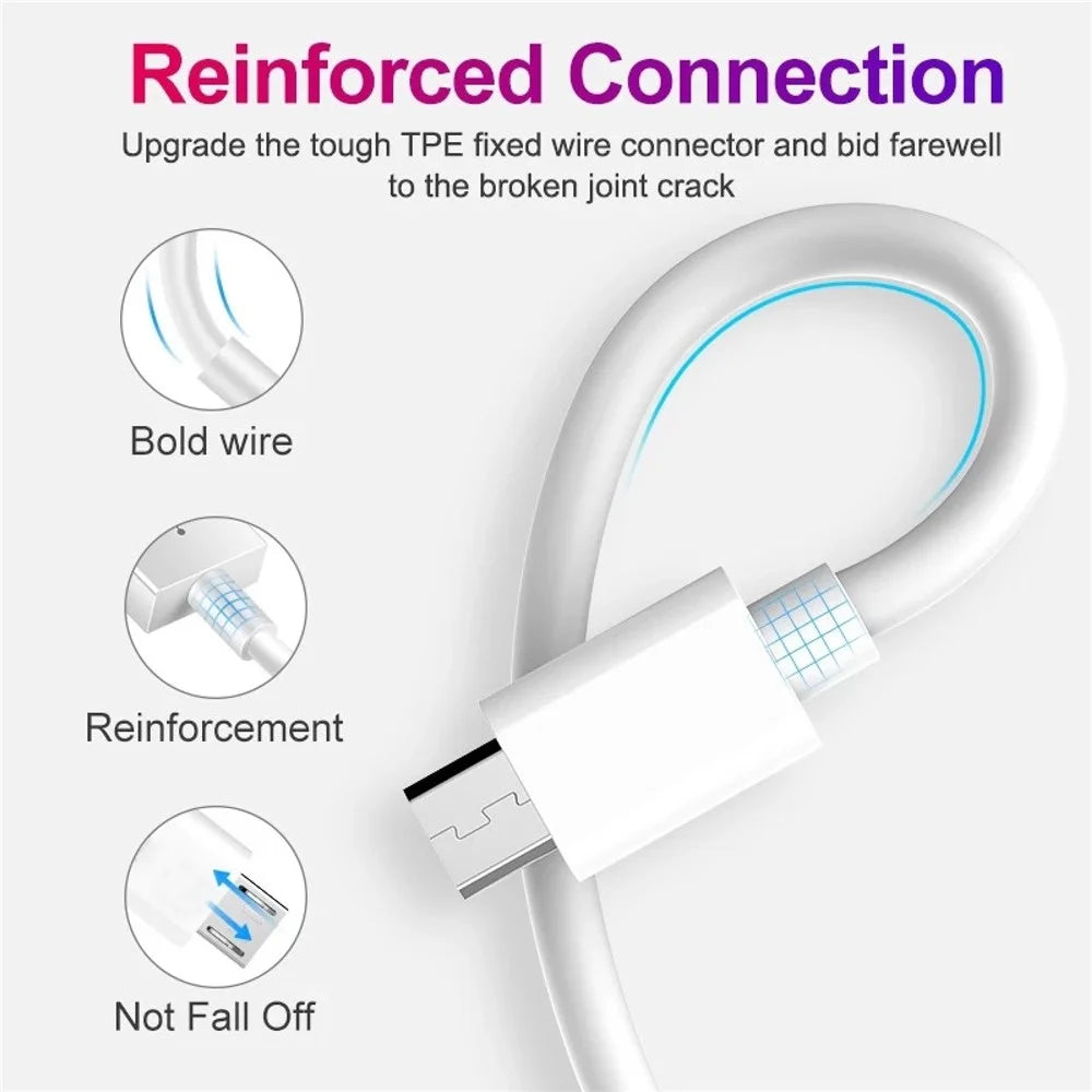 100cm Universal USB to Micro USB Charging Cable for Android Mobile Phone Tablet Copper Core TPE Wire (Not Support Data Transfer) - White - 5