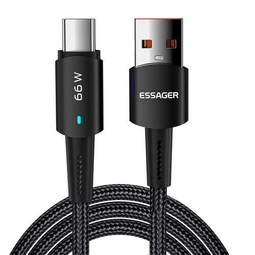 ESSAGER 3m Super Long Charging Cable Tangle-free USB to Type C 6A Fast Charging 480Mbps Transmission Data Cord - 1