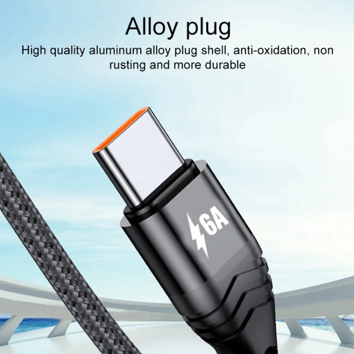 For iPhone 15 Series 2m 4-in-1 66W 6A 4-Output Fast Charging Charging Cable USB to 8Pin+Micro USB+Dual Type-C Braided Cable Adapter - Black - 6