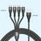For iPhone 15 Series 2m 4-in-1 66W 6A 4-Output Fast Charging Charging Cable USB to 8Pin+Micro USB+Dual Type-C Braided Cable Adapter - Black - 7